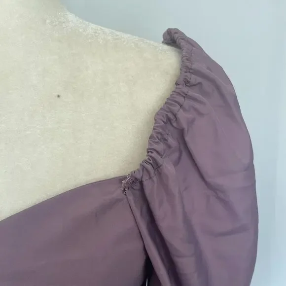 Vintage Maxi Dress Size 6 Purple Puff Sleeve A Line Princess Formal Prom 80s - Picture 6 of 16